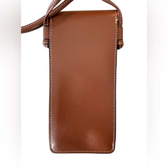 CELINE X HEDI SLIMANE LEATHER CROSSBODY SUNGLASSES OR PHONE CASE POUCH BROWN NEW - Picture 6 of 7